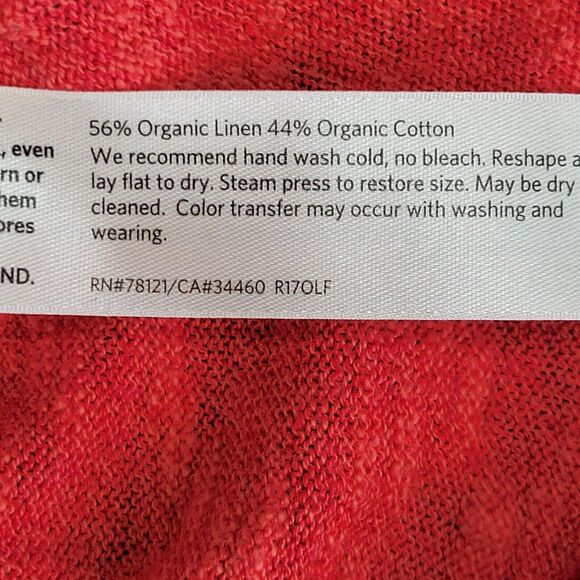 Eileen Fisher Organic Linen Cotton Slub Knit Sweater Coral Pink Size XS Crewneck - Picture 10 of 10
